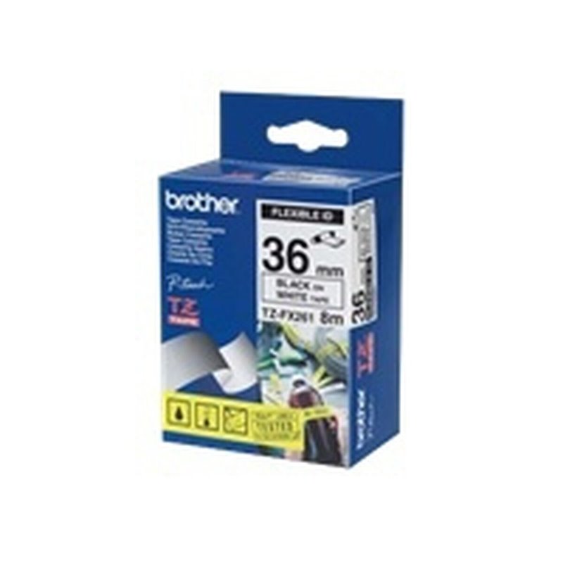 Brother TZE-FX261 ruban d'étiquette Noir sur blanc
