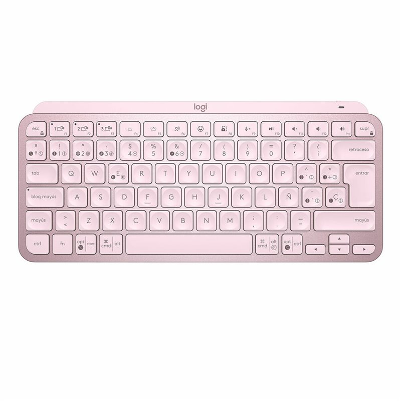 Logitech MX Keys Mini clavier RF sans fil + Bluetooth QWERTY Espagnole Rose