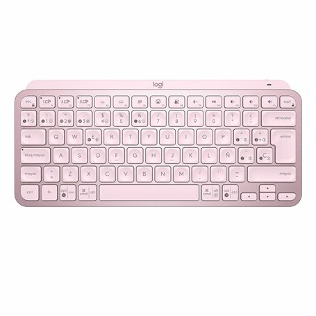 Logitech MX Keys Mini clavier RF sans fil + Bluetooth QWERTY Espagnole Rose