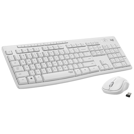 Logitech MK295 Silent Wireless Combo clavier Souris incluse Bureau RF sans fil QWERTY Anglais Blanc