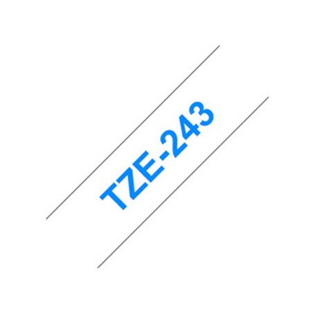 Brother TZE-243 ruban d'étiquette Bleu sur blanc