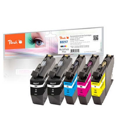 Peach PI500-225 cartouche d'encre 5 pièce(s) Compatible Rendement standard Noir