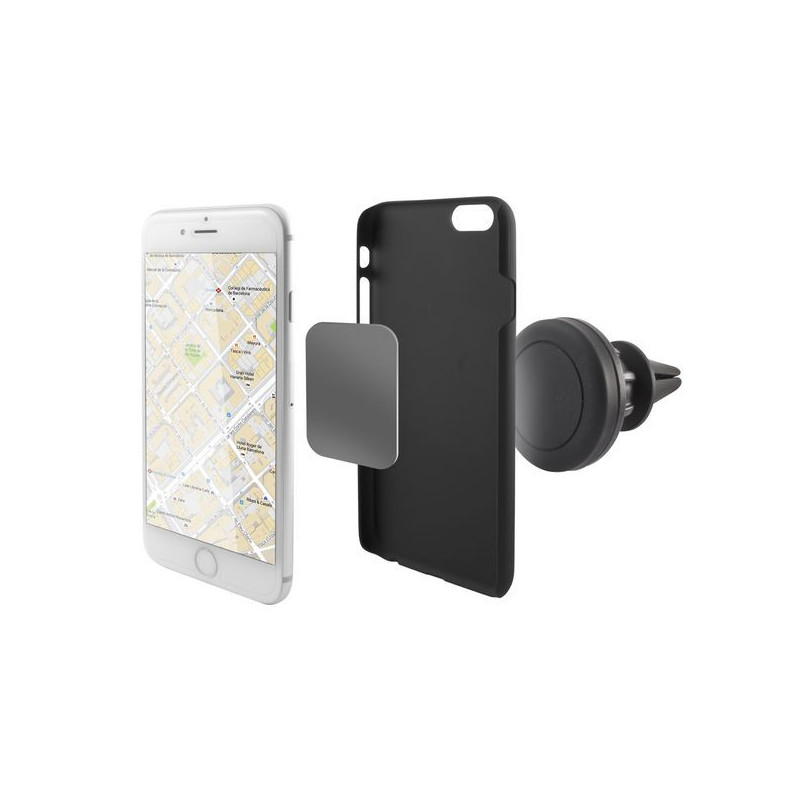 Support Magnétique pour Téléphone Portable pour Voiture KSIX 360º Noir