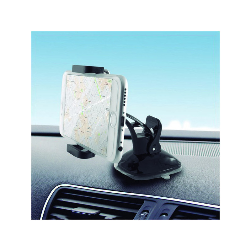 Support de Téléphone Portable pour Voiture avec ventouses KSIX 360º Noir