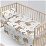 Jeu de draps HappyFriday Moshi Moshi Sleepy sloth Multicouleur Lit de bébé 2 Pièces