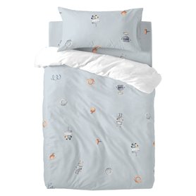 Parure de couette HappyFriday Mini Nut Multicouleur Lit de bébé 2 Pièces