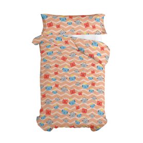 Parure de couette HappyFriday Happynois Beep Multicouleur Lit 1 persone 2 Pièces