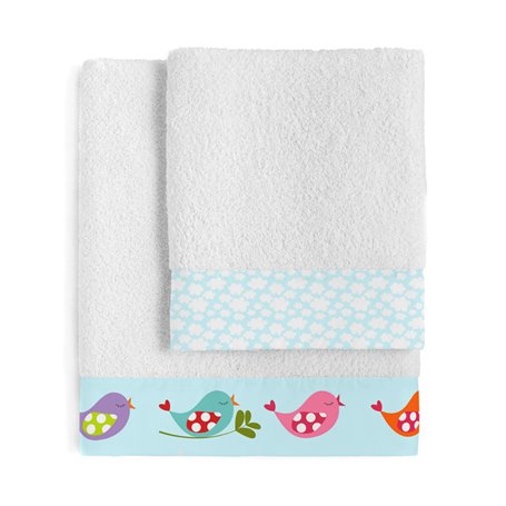 Ensemble de serviettes de toilette HappyFriday Mr Fox Little Birds Multicouleur 2 Pièces