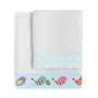 Ensemble de serviettes de toilette HappyFriday Mr Fox Little Birds Multicouleur 2 Pièces