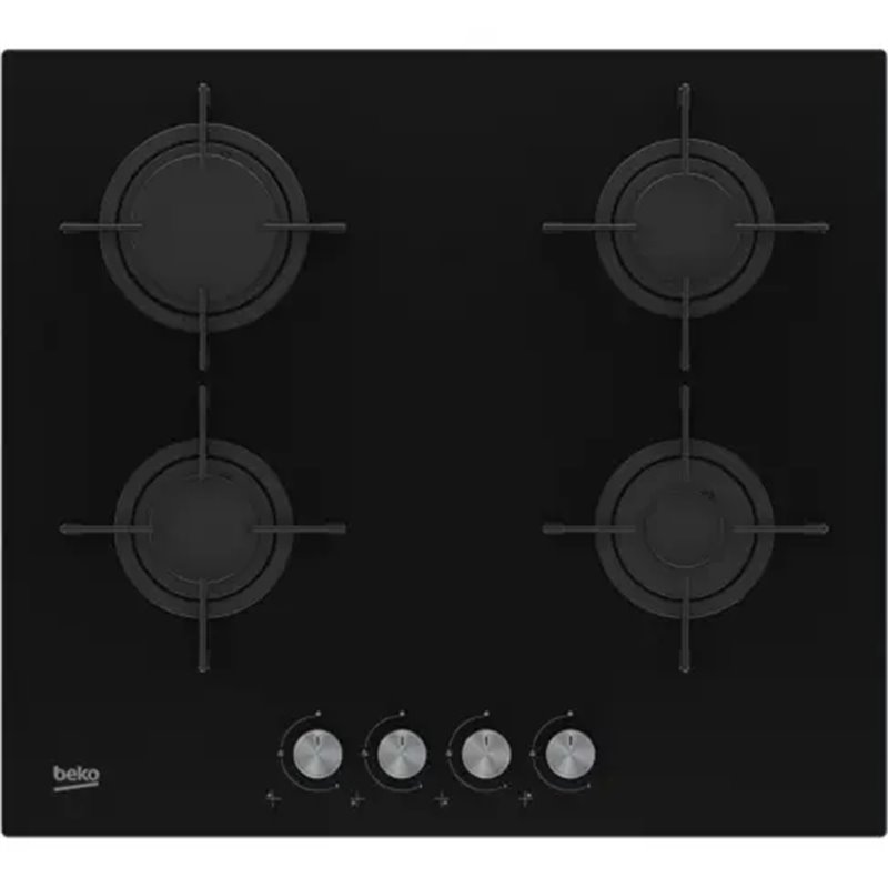 Beko HILG64221S plaque Noir Intégré 60 cm Gaz 4 zone(s)