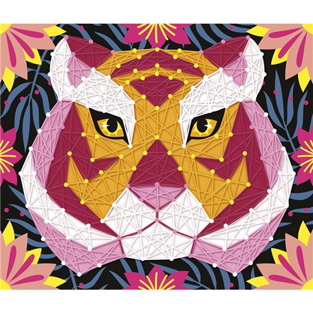 2 tableaux fils tendus animaux de la jungle