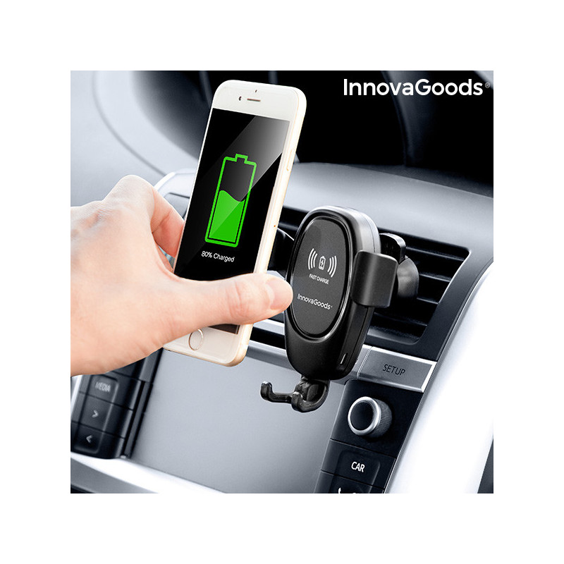 Support pour téléphone portable avec chargeur de voiture sans fil Wolder InnovaGoods