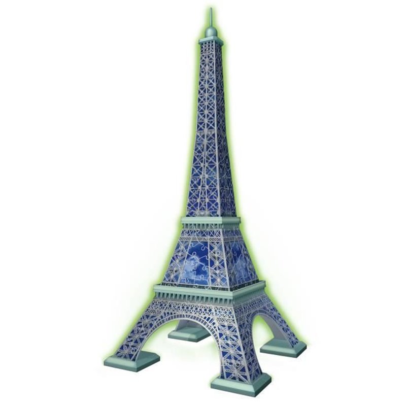 Image secondaire de Ravensburger-Puzzle 3D Tour Eiffel phosphorescente 50 ans-Des 10 ans-216p numérotées a assembler sans colle-Accessoires