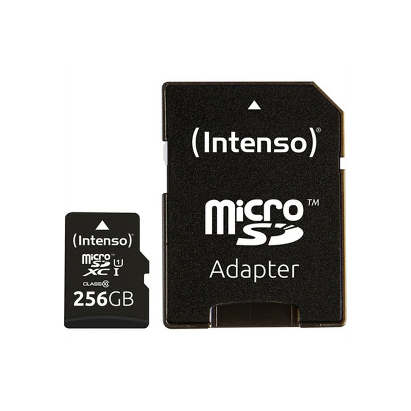 Carte Mémoire Micro SD avec Adaptateur Intenso 3423492 256 GB Noir