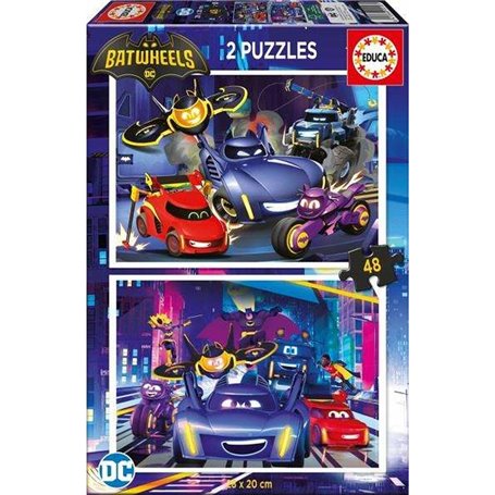 Set de 2 Puzzles Educa  Batwheels
