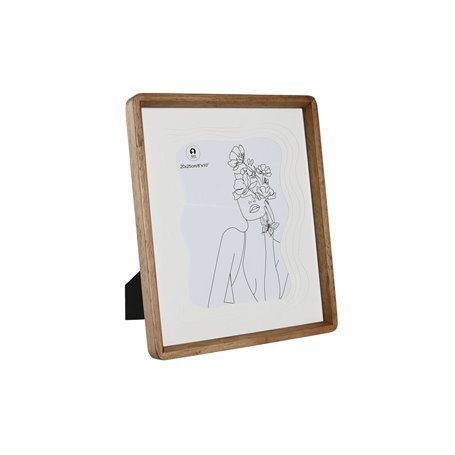 Cadre photo Home ESPRIT Blanc Marron Verre Acacia Scandinave 27 x 2