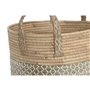Set de basket Home ESPRIT Blanc Naturel Marron Clair PVC Corde Herbier marin Joncs 44 x 44 x 63 cm (3 Pièces)