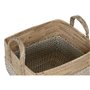 Set de basket Home ESPRIT Blanc Naturel Marron Clair PVC Herbier marin Joncs 43 x 38 x 36 cm (2 Pièces)
