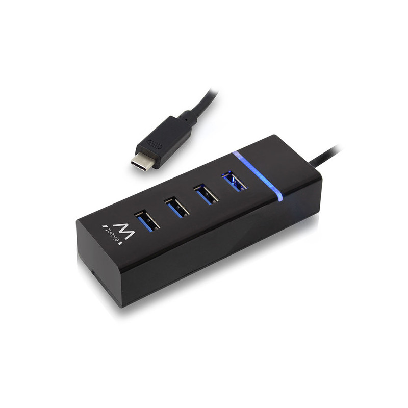 Ewent EW1137 hub & concentrateur USB 3.2 Gen 1 (3.1 Gen 1) Type-C 5000 Mbit/s Noir