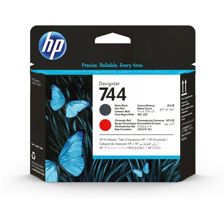HP 744 tête d'impression DesignJet noir mat/rouge chromatique