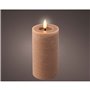 Bougie LED Lumineo Marron Ø 7 x 15 cm Effet flamme