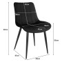 WAFTING Lot de 6 Chaises de Salle à Manger avec Assise et Dossier Tapissés en Velours, Pieds en Métal Robustes,Noir