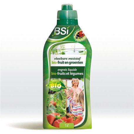 Engrais organique liquide pour fruits et légumes - BSI - Stimule la pousse et favorise la croissance - Avec Oligo-éléments 1L -