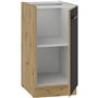 Meuble bas - MODENA - 40 cm - 1 porte battante - Chene artisan et noir mat - CUISINIER