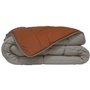 POYET MOTTE Couette Microfibre 400g/m² CALGARY - 140 x 200 cm - Gris galet et Marron gimgembre