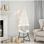 vidaXL Arbre de Noël en bois pour décoration blanc 120 cm pin massif