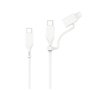 CABLE 2EN1 USB-C VERS USB-C/LIGHTNING 1M BLANC
