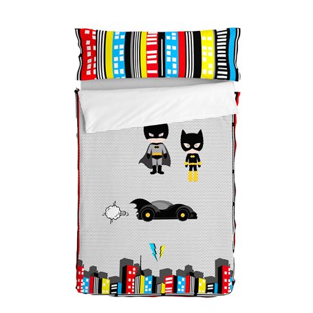 Housse de couette non rembourrée HappyFriday Mr Fox Bat Multicouleur 90 x 200 cm