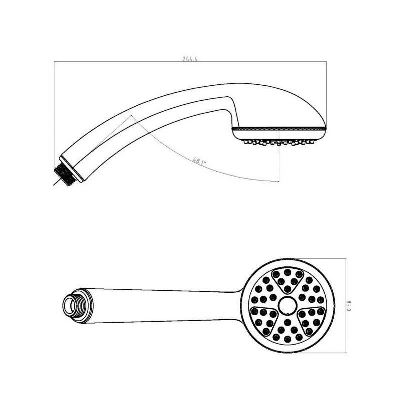 Image secondaire de Pomme de douche Rousseau Tamari ABS 1 Position 15 x 21 cm