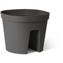 Pot balustrade - GARDEN ID Smile - Anth. 30 cm - S'adapte a toutes les balustrades - Réserve d'eau - recyclé et 100% recyclable