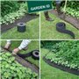 Bordure de jardin en caoutchouc recyclé - GARDEN ID Eco Border - 5 m H10 cm - Indestructible - Flexible, pose droite ou