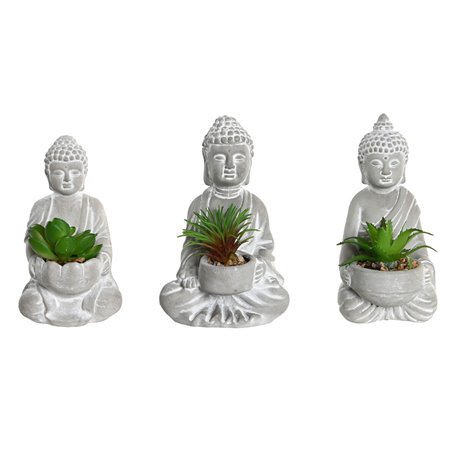Plante décorative Home ESPRIT Polyéthylène Ciment Buda Oriental 10