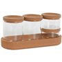 Set de Boites Home ESPRIT Transparent Naturel Liège Verre Borosilicaté