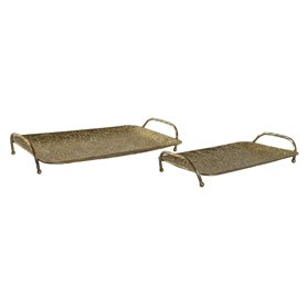 Jeux de plateaux Home ESPRIT Doré Moderne 48,5 x 30 x 8 cm (2 Unités) Jeux de plateaux Home ESPRIT Doré Moderne 48