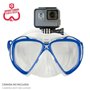 Masque de Plongée avec Tube AquaSport Bleu Adultes (2 Unités)