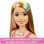 BARBIE GRANDE POUPÉE BLONDE FASHIONISTAS AVEC ROBE ROSE IRISÉE, 71 CM,