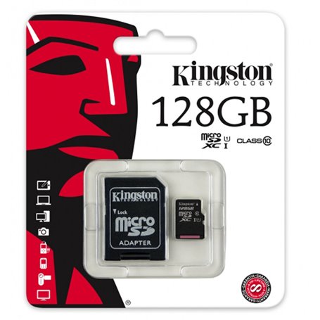 Carte Mémoire Micro SD avec Adaptateur Kingston SDC10G2/128GBSP 128 GB