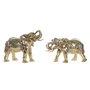 Figurine Décorative DKD Home Decor Eléphant Doré Résine Multicouleur (45