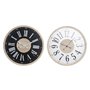 Horloge Murale DKD Home Decor Noir MDF Blanc (60 x 4