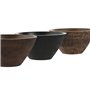 Bol pour Apéritifs Home ESPRIT Marron Noir Marron Clair Bois de manguier Colonial 15 x 15 x 8 cm (3 Unités)