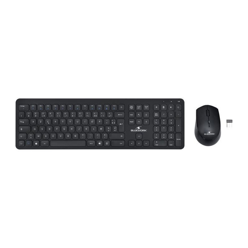 Clavier et souris Bluestork Easy Slim Azerty Noir Français