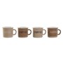 Ensemble de tasses à café Home ESPRIT Marron Grès 180 ml 4 Pièces