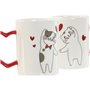 Ensemble de 2 mugs Home ESPRIT Love Blanc Rouge Chats