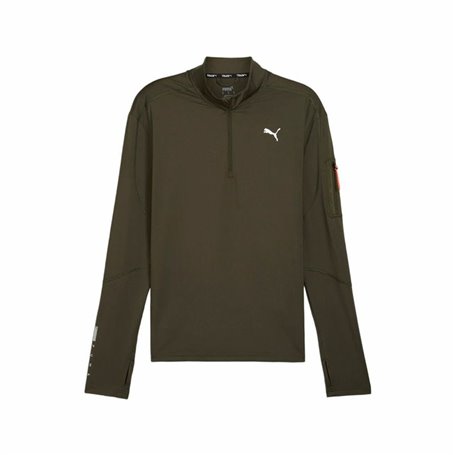 Sweat sans capuche homme Puma Flex 1/4 Zip Vert foncé