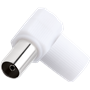 Fiche TV Coaxial 9,52mm Coudé Femelle Blanc Force Power Lite