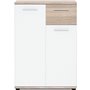JACKY Meuble de rangement Petit Buffet - Blanc mat et décor chene Sonoma - Classique - L 60 cm